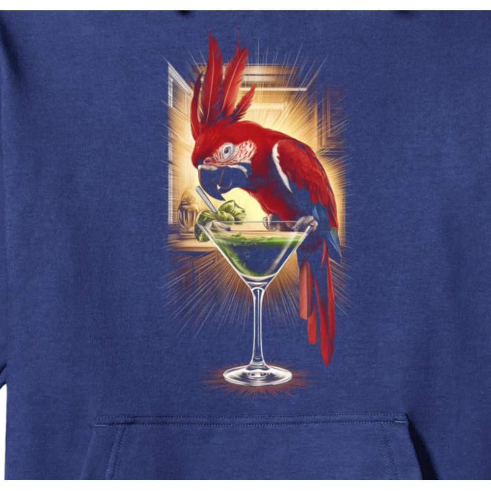 Hoodie for Mens Womens Parrot Cocktail Bird Tropical Summer Vacation Beach Design Pullover Hoodie Graphic Hoodies sweatshirt trend
