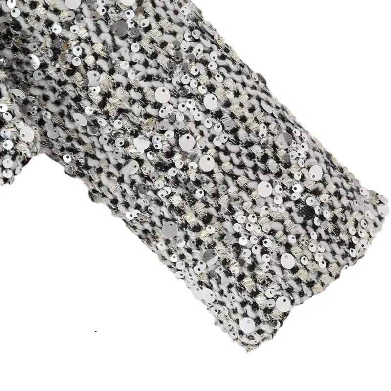 Party Club chic shiny Blazer sliver Sequin Women Jacket Long Sleeve Slim Cardigan Dress Up Streetwear Open Front Female Clothing 241011