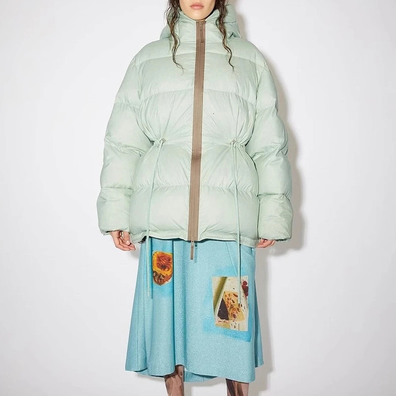 Winter Womens Brushed Waist Cover Classic Bread Shirt Y2K High Quality Fashion Street Casual Thick Warm Jacket 241009