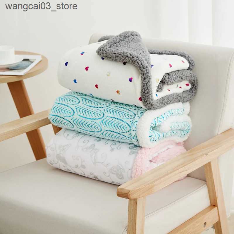 Blankets Swaddling Newborn Double Layers Cozy Flannel Baby Blanket Winter Baby Boys Girls Wrap Infantil Swaddle Nap Receiving Bedding Bebe Quilt L2409