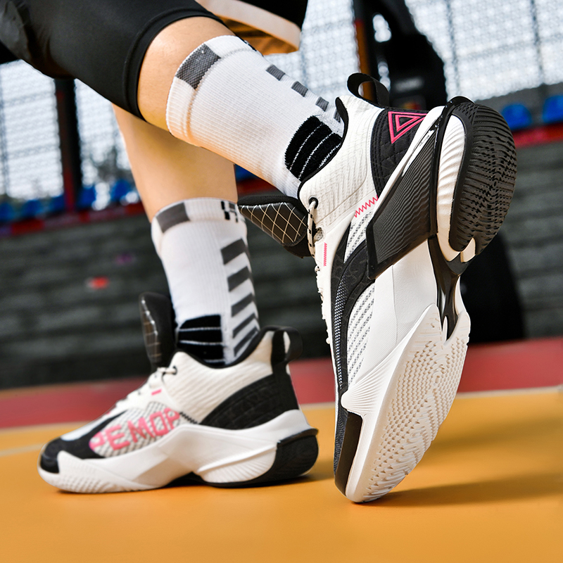 High-quality Men's Basketball Shoes Women Reflective Basketball Sneakers Men Outdoor Rubber Anti Slip Sports Training Shoes Male