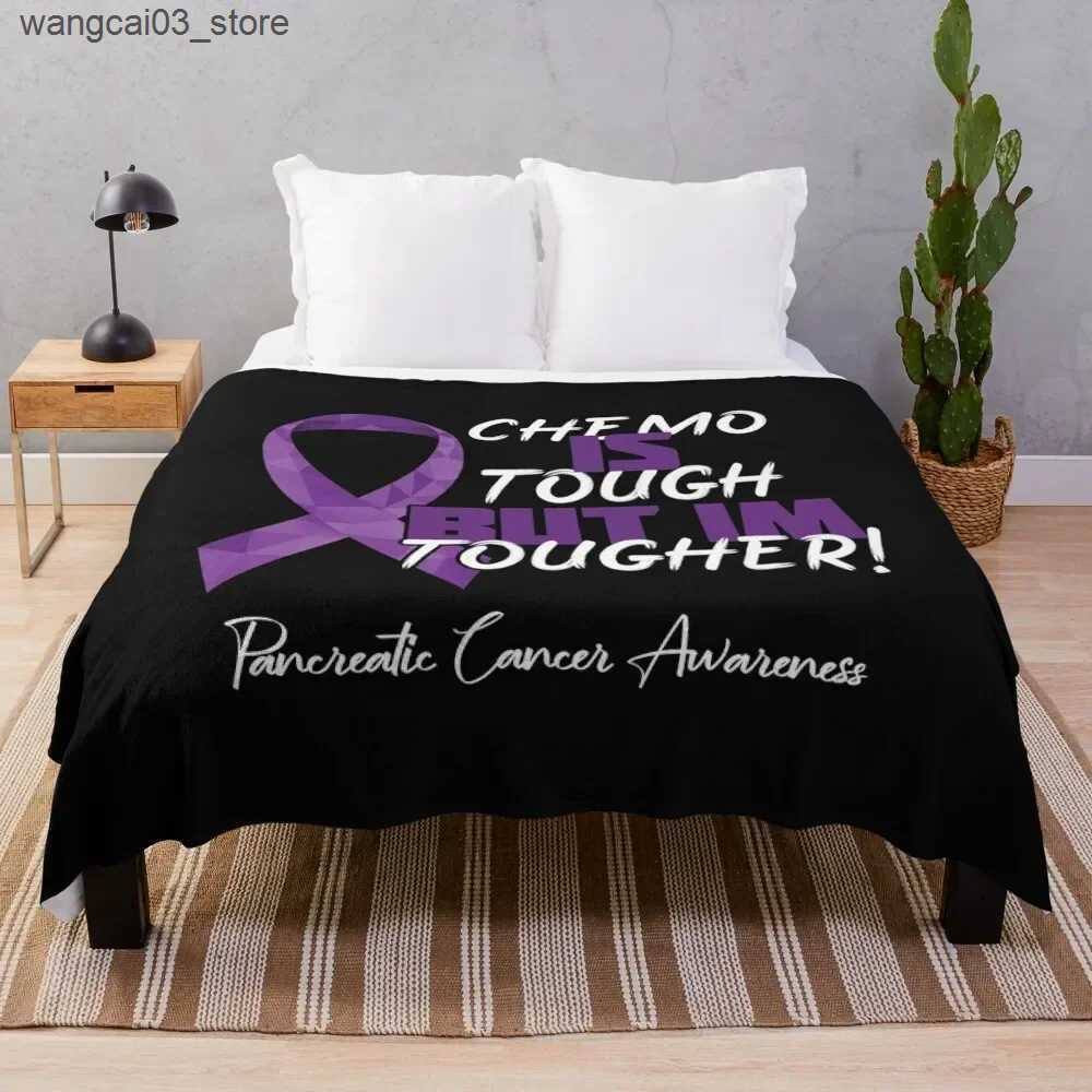 Blankets Swaddling Chemo Is Tough But Im Tougher Throw Blanket Sofa Throw christmas gifts Luxury Throw Furrys Blankets L240910
