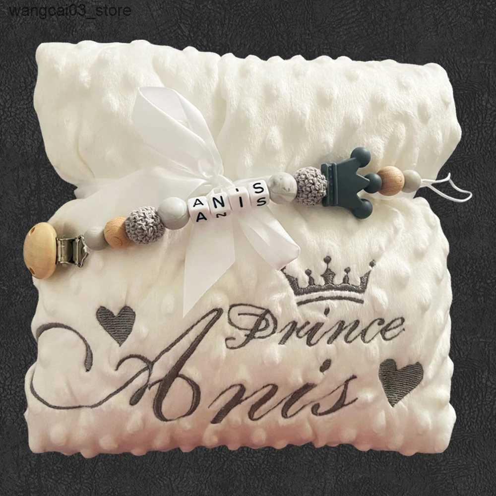 Blankets Swaddling Name Personalised Bubbled Fleece Baby Blanket DIY Custom Toddler Crib Bed Stroller Swaddle For Newborn Birthday Gift Present L24091
