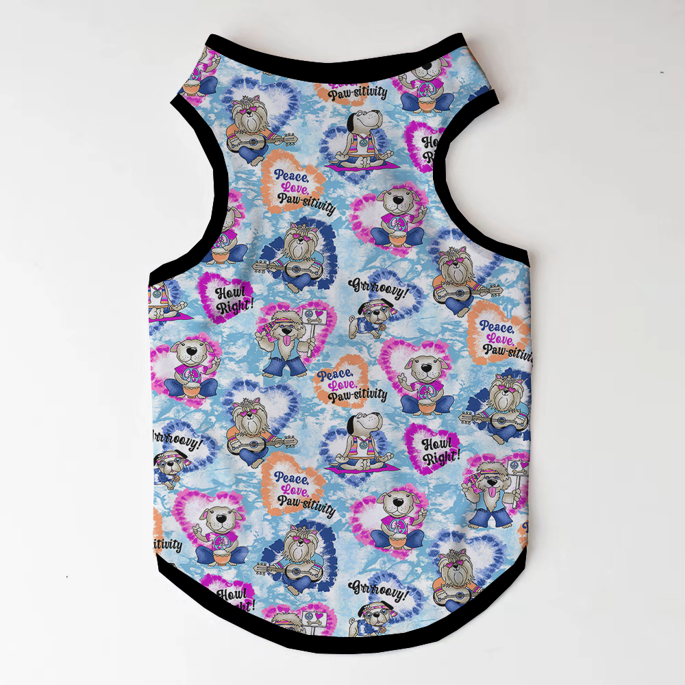 Spring Puppy Clothes Summer Dog Vest Small Dog Cartoon Print Dog Vest T-Shirt Clothing Suitable for Chihuahua