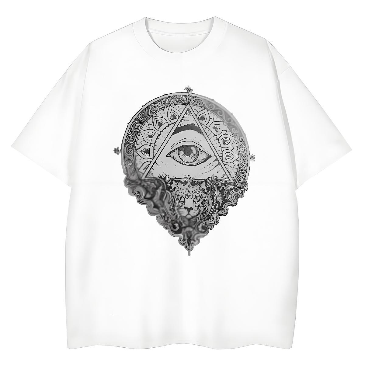 Custom Woman T Shirts 230g Pure Cotton Breathable Soft Hip Hop eye of the devil Womens Tshirts 5A Custom Printed Polos