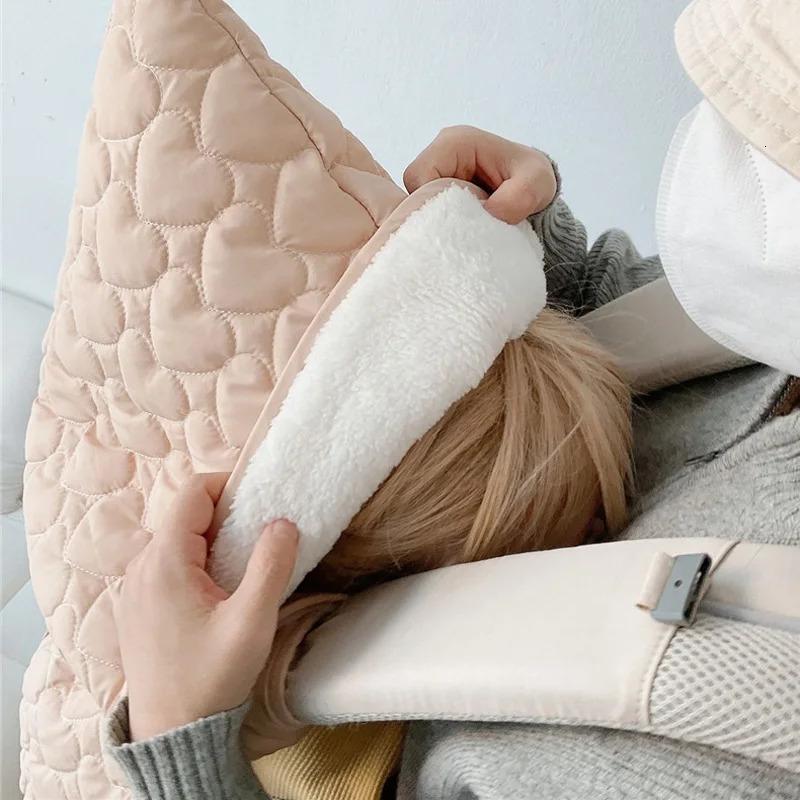 Windproof baby stroller blanket thick wool sling cover bear rabbit winter born swallow packaging hooded baby sleeping blanket 240925