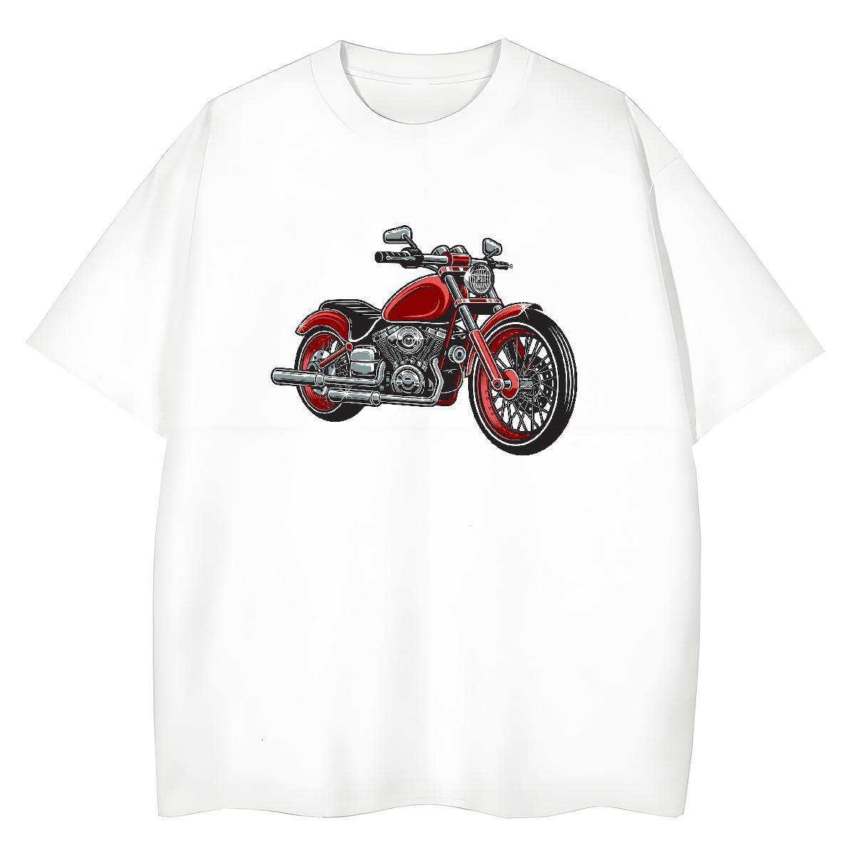 New Arrival Womens T Shirts 230g Cotton O-Neck Short Sleeve Casual Motorcycle Tshirt for Man Woman Loose Anime Tshirts