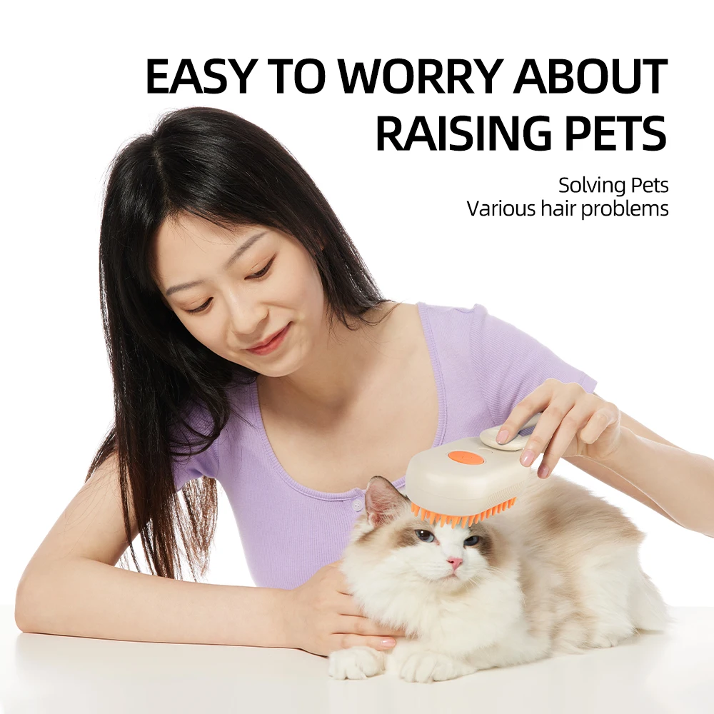 Cat Spray Comb Rotatable Handle Pet Spray Comb Cat Bath Massage Brush Pet Electric De-Shedding Brush