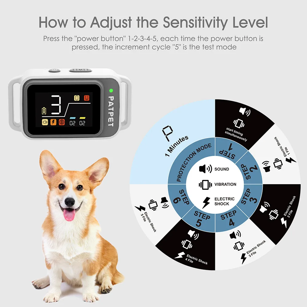 Pet Anti-barking Collar Automatic Barking Stopper for Dog Training AI Intelligently Identifies Barking Collar with Color Display