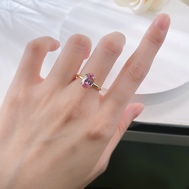 Sterg Sier Pink Moissanite Wedding Band Ring for Women dh910320090