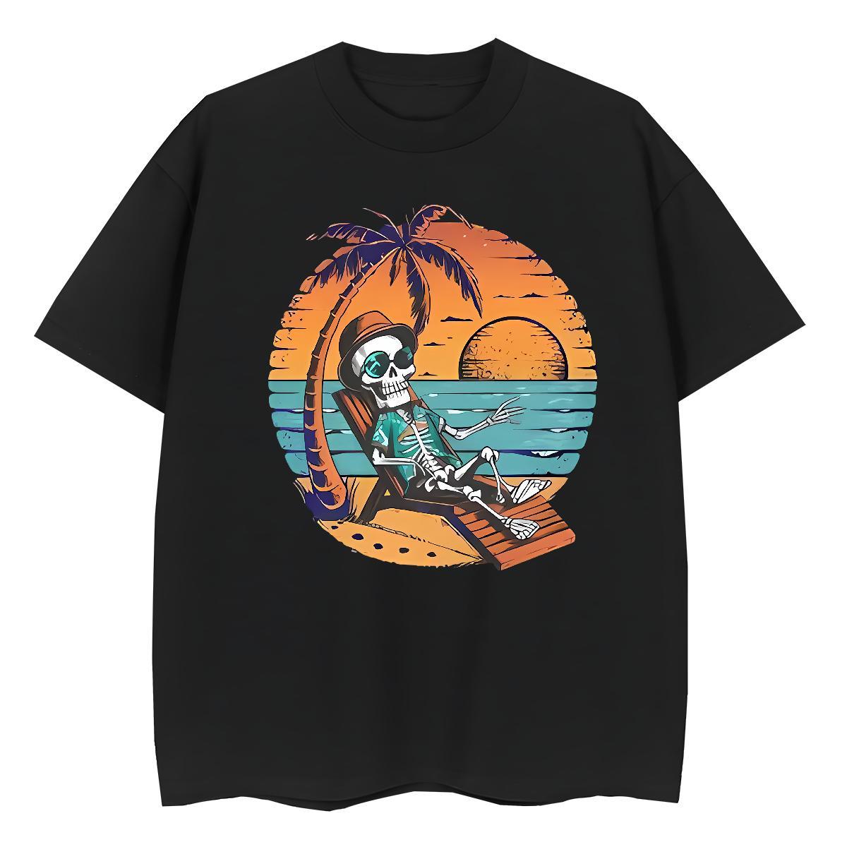 Custom Womens T Shirts 230g Pure Cotton Crew Neck Outdoor tree Unisex Tshirts Female Black White Tees