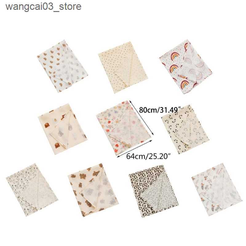 Blankets Swaddling 80*65cm Cute Cartoon Animal Pattern Baby Muslin Blankets Soft Cotton Newborn Swaddle Wrap Summer Infants Bedding Kids Bath Towel L2
