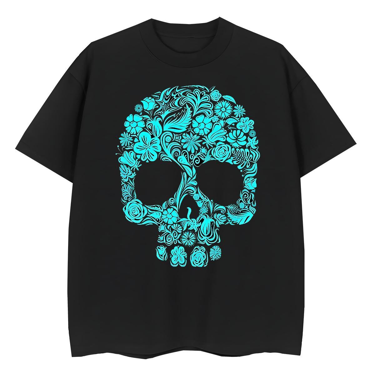 Factory Direct T Shirts Women 230g Cotton Comfortable Sport skull Unisex Tshirts Loose fit DIY Printed Clothes Shirt