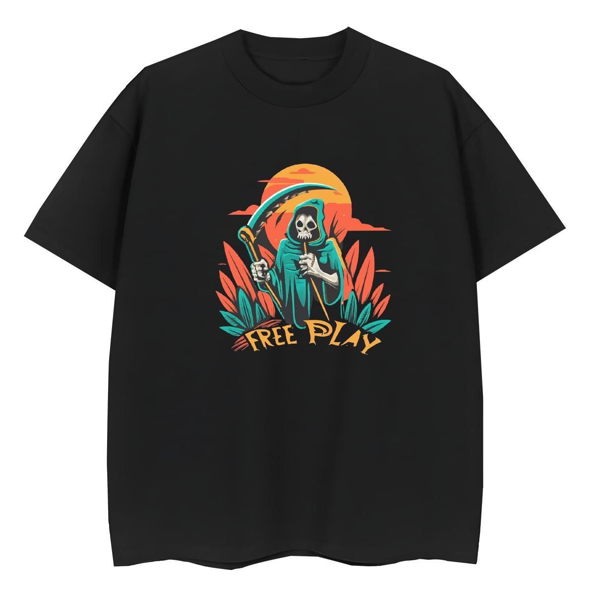 Classic T Shirts Women 100% Cotton 230g Breathable Short Sleeve Spring Summer skull Women Tees Wholesale DIY Anime Tee Shirt