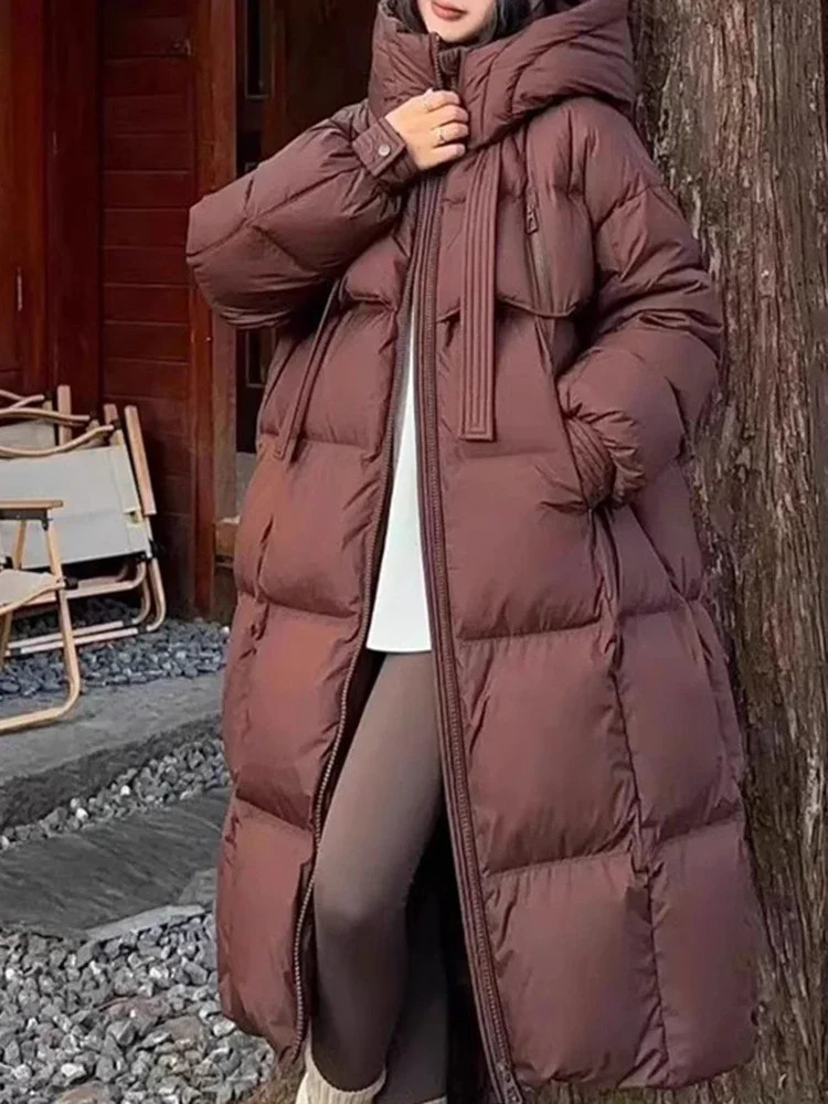 Aotvotee Winter Coat Womens Thick Warm Super Large Hoodie Casual Loose Jacket Korean Autumn Fashion Down Cotton Park 241007