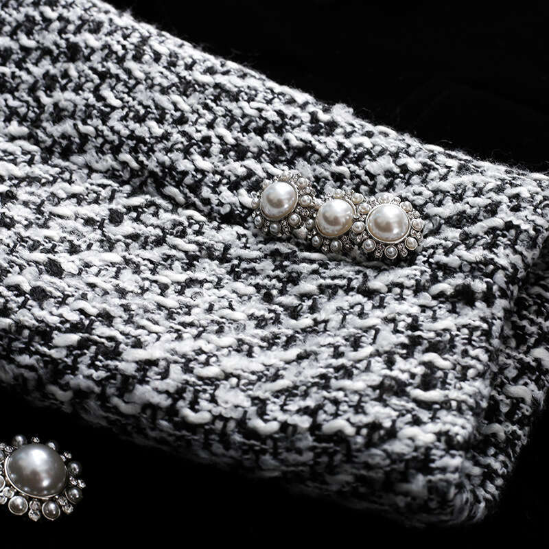 Thickened Early Autumn Dress 2024 New Style Slimming Woolen Suit Collar Velvet A-line Skirt