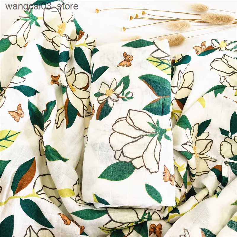 Blankets Swaddling 120*120cm Bamboo Cotton Swaddle Blanket Print Muslin Baby Blankets Infant Swaddle Towel For Newborns Baby Wrap Kids Bed Sheet L2409