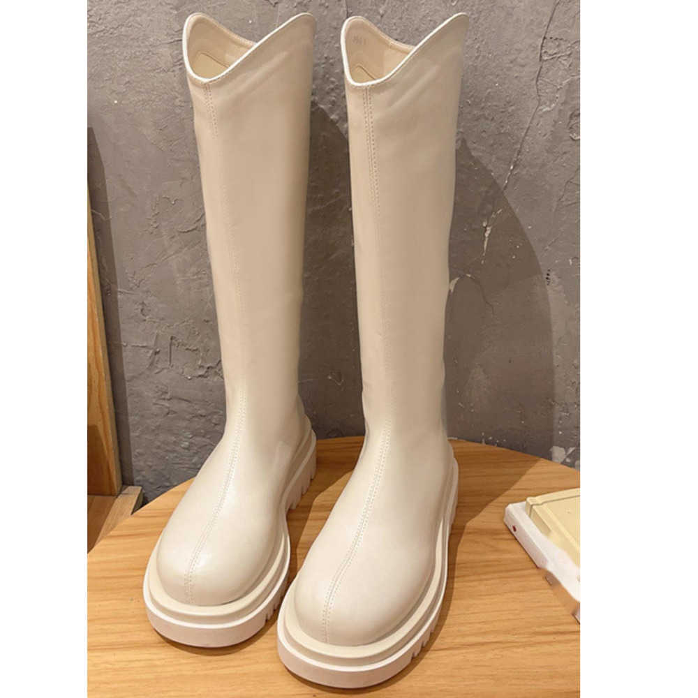 Long Tube Fashion Boots Thigh High Heel Boots For Women Autumn Winter Thick Sole With Thick Legs Large Martin Boots Tube Long Boots Knight Boots 24082