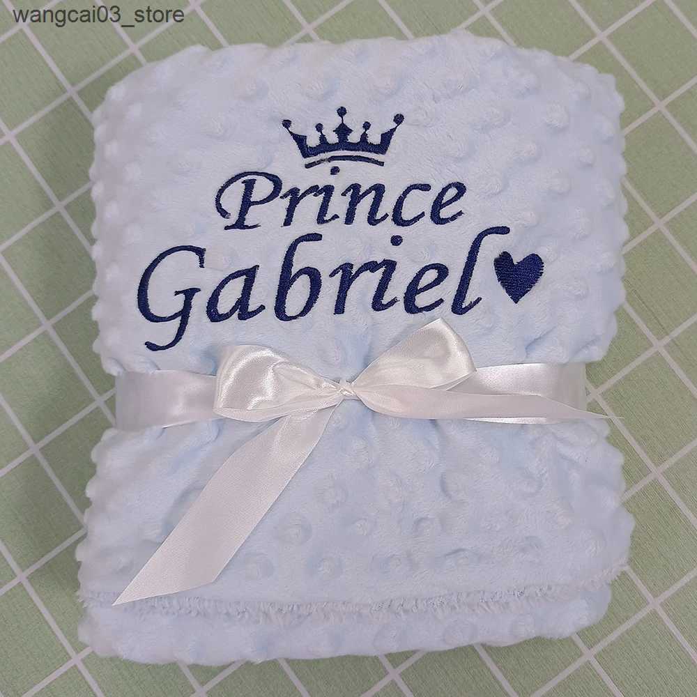 Blankets Swaddling Name Personalised Bubbled Fleece Baby Blanket DIY Custom Toddler Crib Bed Stroller Swaddle For Newborn Birthday Gift Present L24091