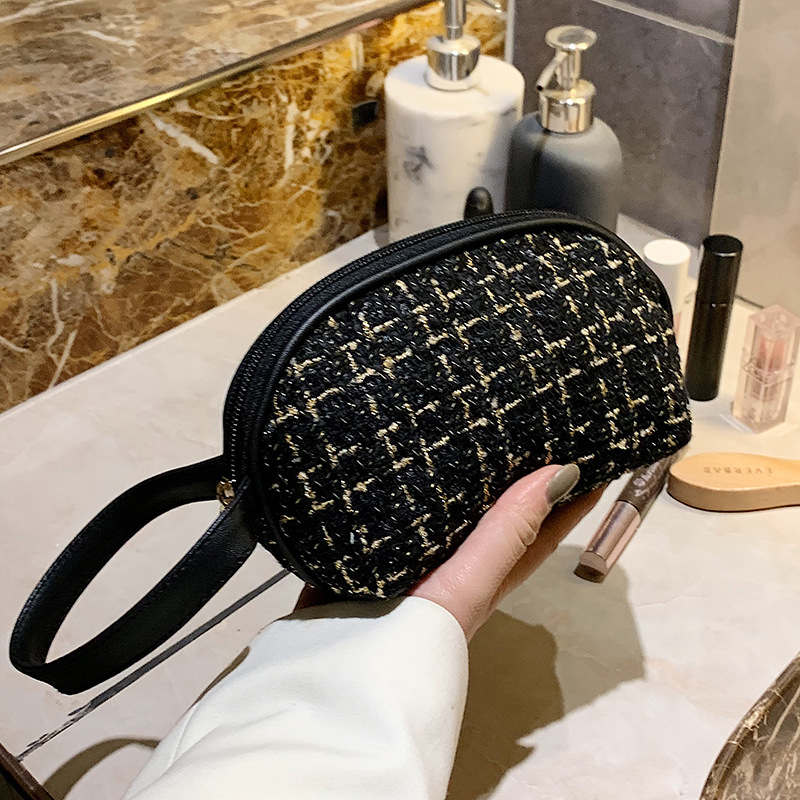 Tote bag new small fragrant woolen makeup bag travel change toiletry bag portable phone storage bag lipstick small bag
