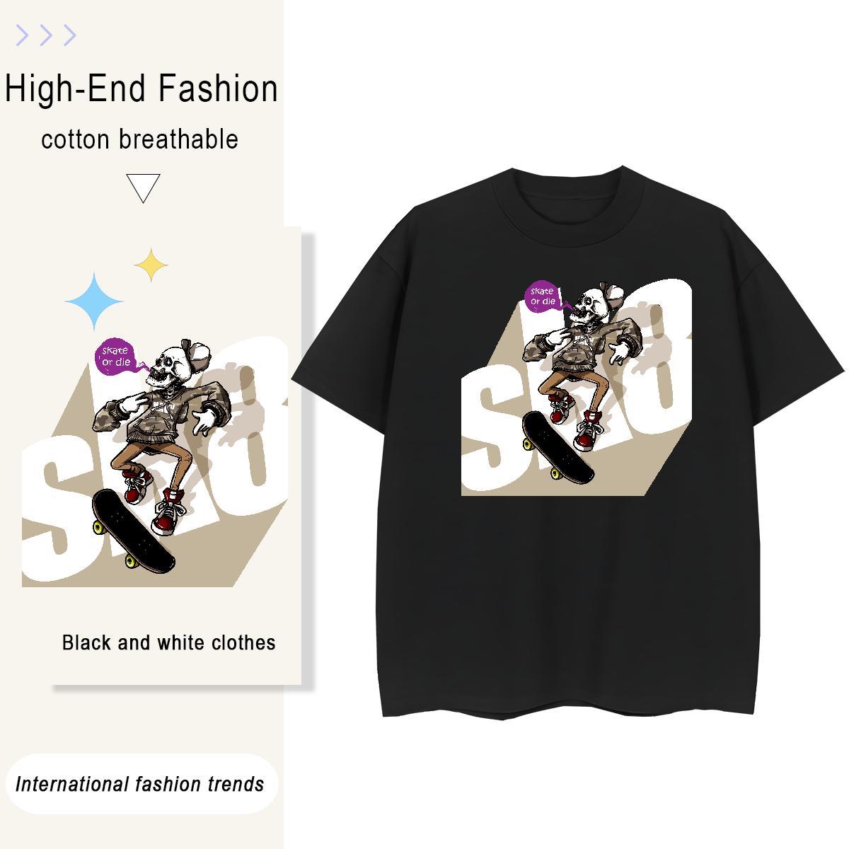 New Arrival Women T Shirts 230g 100% Cotton Breathable Crew Neck Spring Summer skateboarding Womens Tshirts Free Shipping Black White Tee Shirt