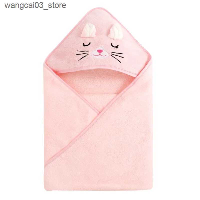 Blankets Swaddling Newborn Baby Bath Towel Cartoon Baby Swaddle Kids Bathrobe Fleece Blanket Warm Sleeping Swaddle Wrap for New Born Boys Girls L24091