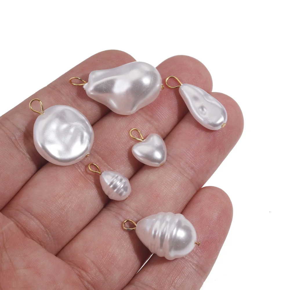 10pcs Pearl Stainless Steel Needle Charms Accessories for DIY Earrings Necklace Bracelet Jewelry Making Charm Dangles 241010