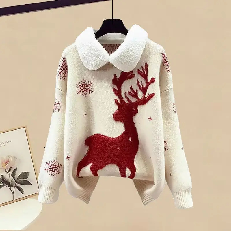 Autumn and Winter Fashion Womens Clothing Set Christmas Dress Red Sweater and Temperature Belt Two Piece Set 241011