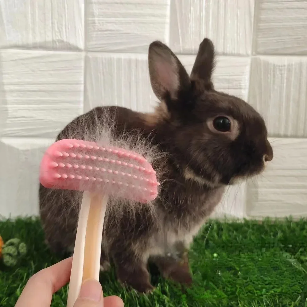 Silicone Small Pets Rabbit Comb Grooming Trimmer Fur Brush For Guinea Pig Chinchilla Pet Cleaning Tool Gadget расческа для кошек