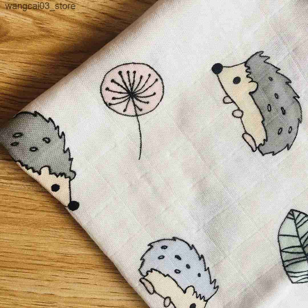 Blankets Swaddling 70mboo+30% Cotton Muslin Swaddles Wrap Burpy Towel Scraf Bibs Muslin Baby Blankets Newborn Diaper Pielucha 60*60cm L240910