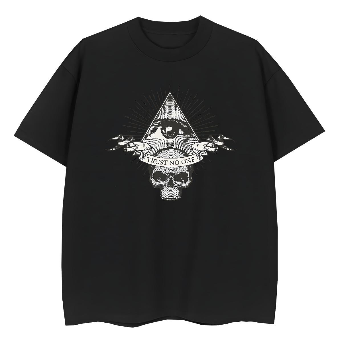 Custom Woman T Shirts 230g Cotton Breathable Short Sleeve Casual Sport eye of the devil Women Tees Nice Black Oversized Tees Shirts