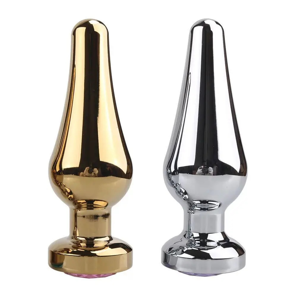 Smooth Stainless Steel Anal Plug Jeweled Butt Plug for Beginner G-spot Massager Sex Toys Dildo for Female Male Anal Beads SML 241010