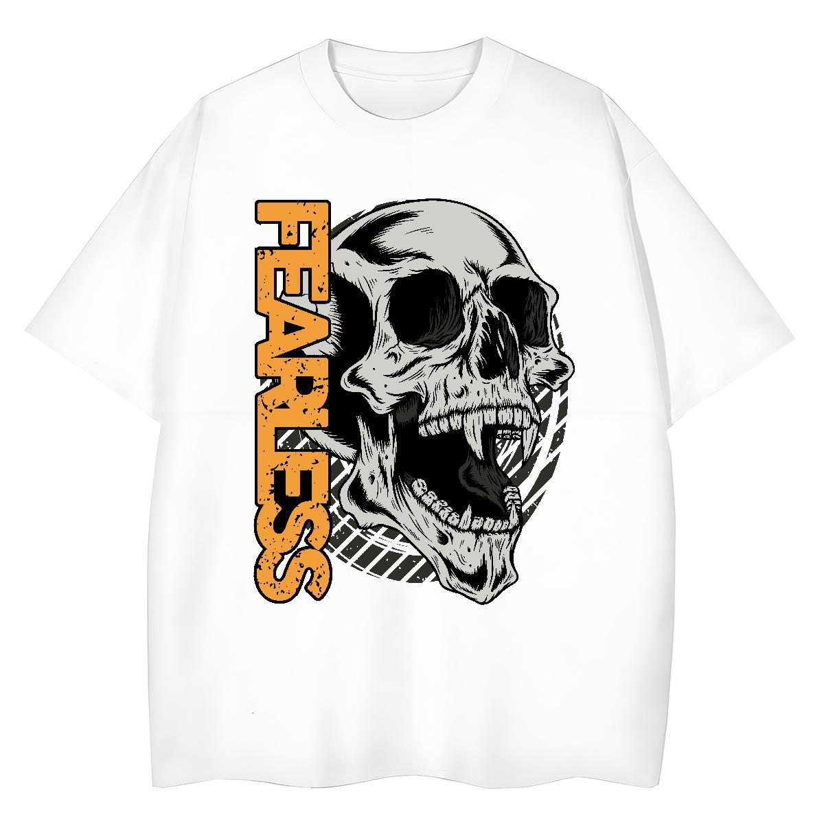 DIY Women T Shirts 230g 100% Cotton Breathable Short Sleeve Beach skull Couples T Shirts Popular Plus Size Custom Clothes