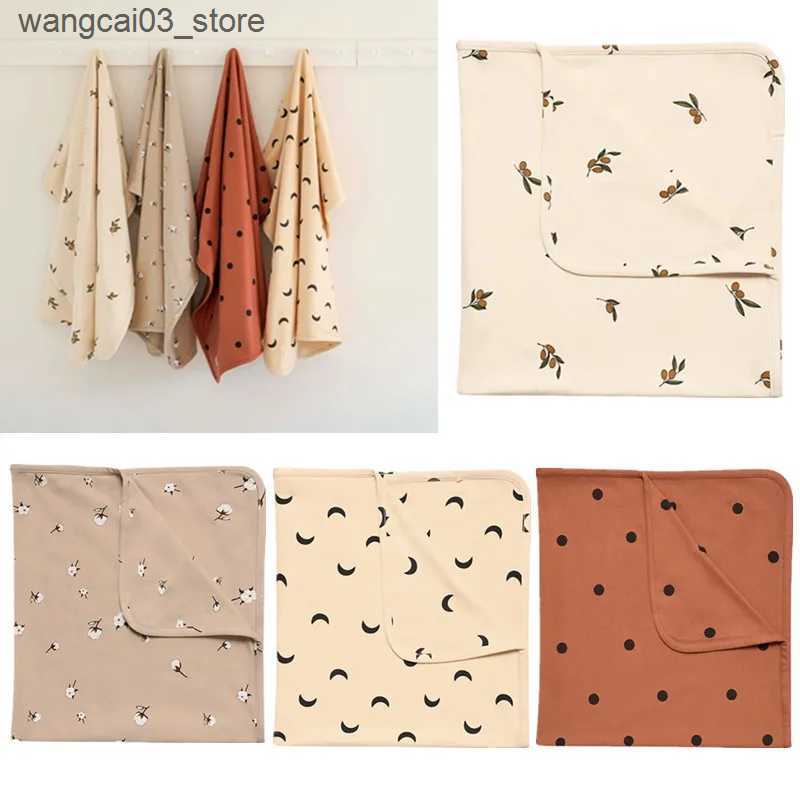 Blankets Swaddling Cotton Muslin Baby Blanket Olives Crescent moon Pattern Newborn Swaddle Wrap Quilt Boys Girls Bath Towel Stroller Cover Bedding L24