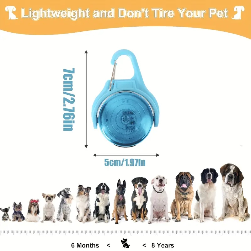 IPX8 Waterproof USB Rechargeable LED Light Tag Adjustable Dog Collar Tag Glowing Luminous Night Walking Pet Apparel Accessory