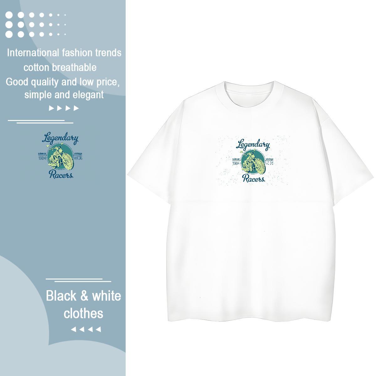 New Women T Shirts 230g Cotton Breathable Beach Motorcycle Couples T Shirts Soft Oversized Tee Shirt