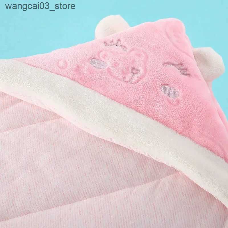 Blankets Swaddling Thicken Cotton Delivery Room Newborn Swaddle Boys Girls Baby Universal Wrap Towel Autumn Winter Thickened Children Warm Blanket L24