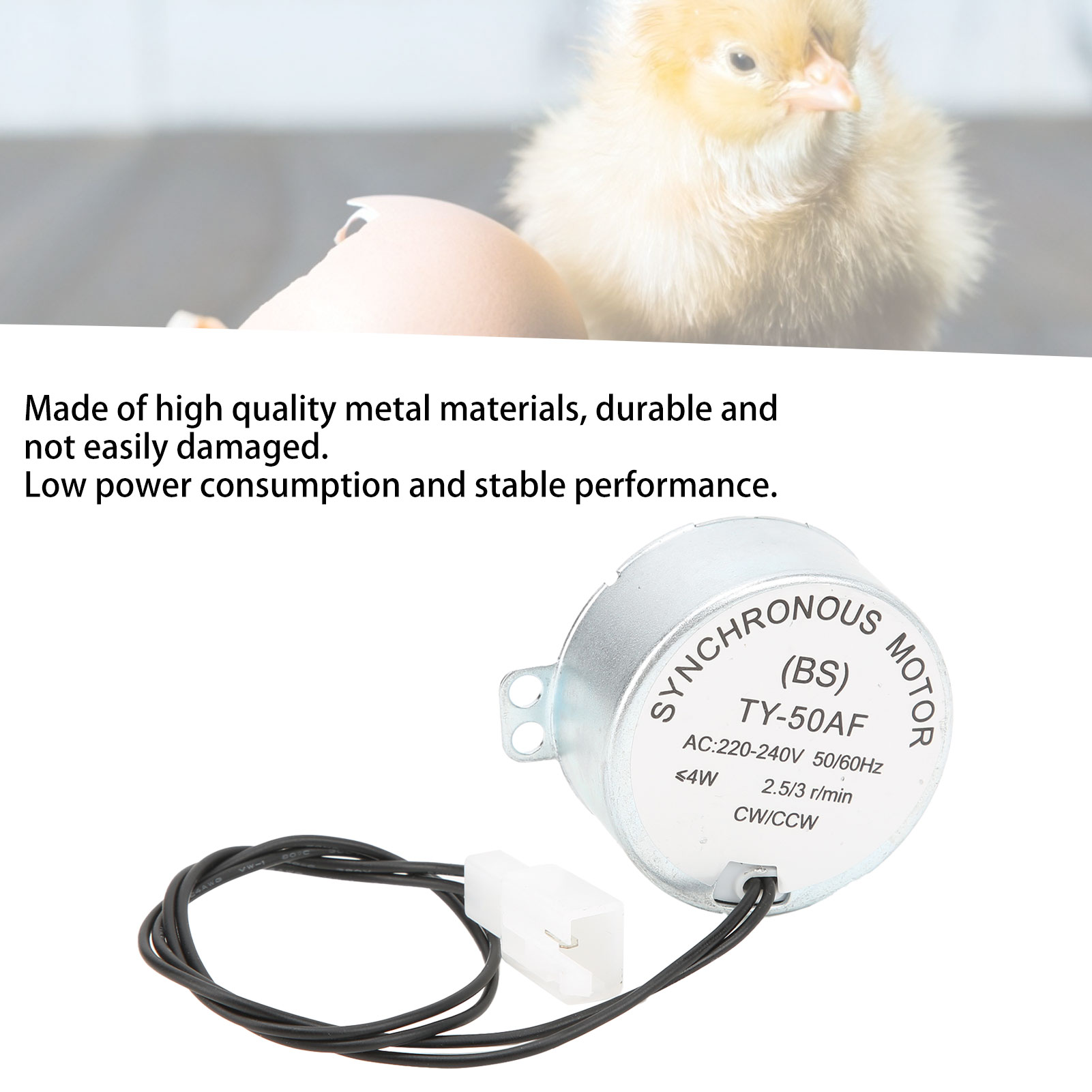 Automatic Incubator Motor CW / CCW Dual Mode Low Speed Egg Turning Mini Incubator Equipment Incubator Motor Egg Incubator Motor