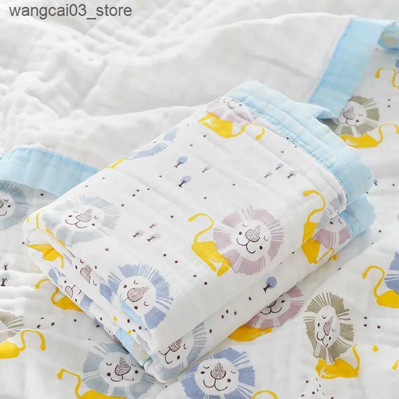 Blankets Swaddling 6 Layers Baby Blanket Children Muslin Cotton Blanket Swaddle Newborn Cover Sleeping Bedding Kids Swaddling 150*120 CM L240910