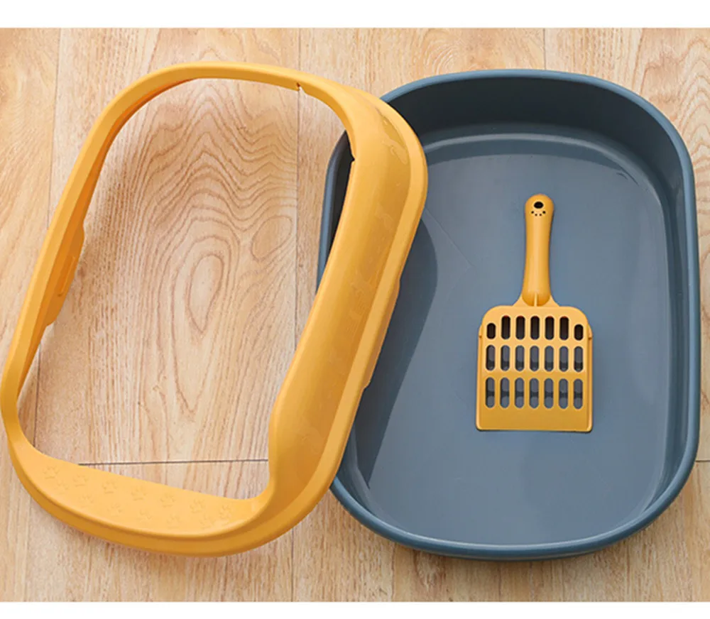 Large Capacity Cat Litter Box Semi-closed Anti-Splash Cats Toilet Pet Sandbox Kitten Tray Bedpan Cleaning Bath Basin Supplies