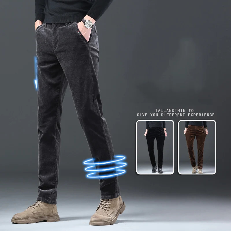 3-color mens classic business wool thick business pants mens warm winter velvet casual pants 241011