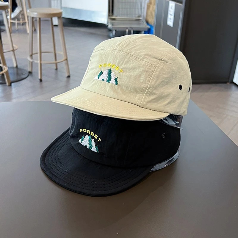 Japanese quick drying mens baseball cap breathable short Brim sun hat mountain embroidery outdoor casual duck tongue 241009