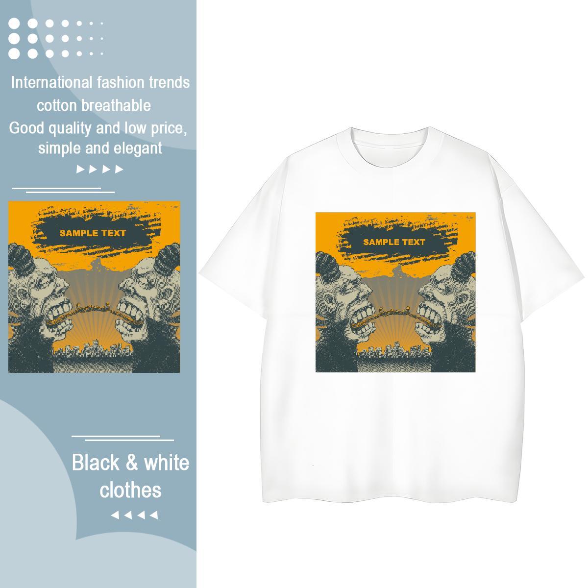 Designer Womens T Shirts 230g Pure Cotton Breathable Short Sleeve High Street Hip Hop skull Unisex Tshirts Comfortable Floral Print Top Tees