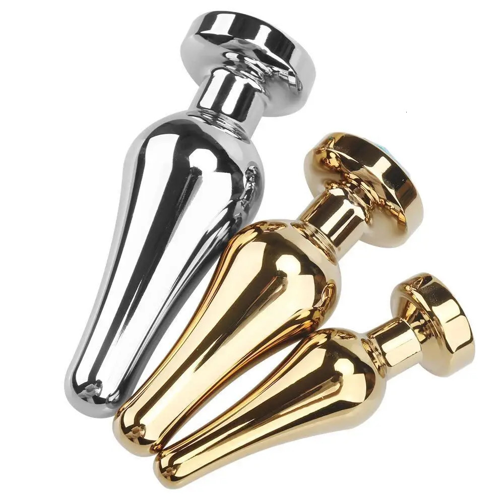 Smooth Stainless Steel Anal Plug Jeweled Butt Plug for Beginner G-spot Massager Sex Toys Dildo for Female Male Anal Beads SML 241010