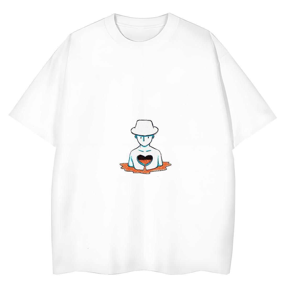 2024 DIY T Shirts Women 230g Cotton Crew Neck Breathable Daily Wear portrait Woman Tshirt Loose Anime Print Clothes Shirt