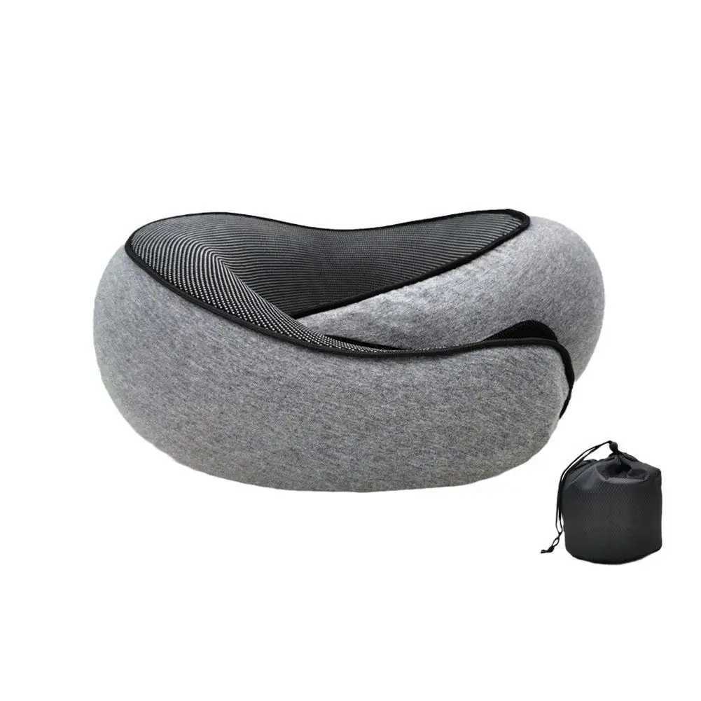 Adjustable U-shape memory foam travel neck pillow suitable for portable head support in cars planes and during sleep W240819