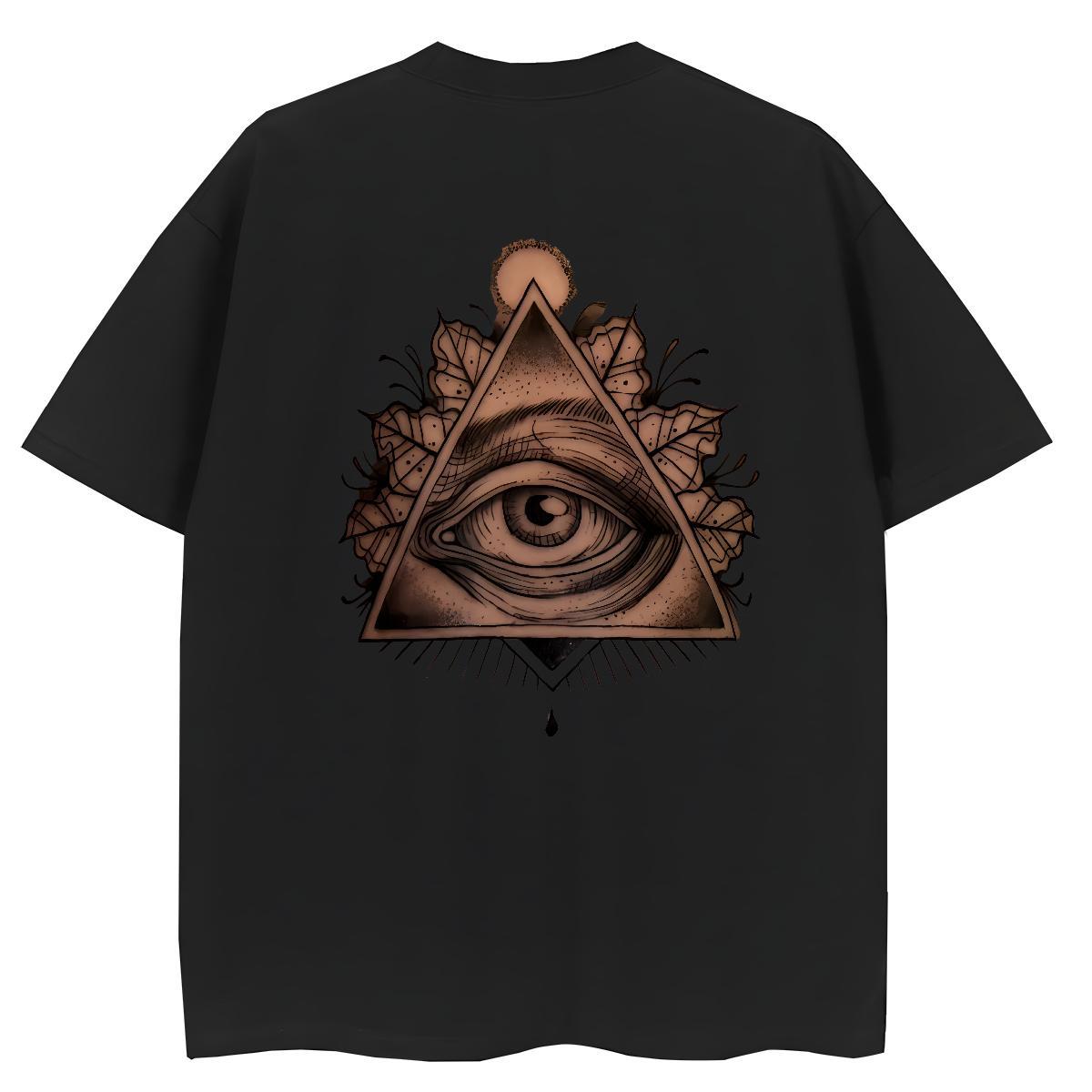 Casual New Woman T Shirts 230g Cotton Crew Neck Breathable High Street Hip Hop eye of the devil Unisex Tshirts Free Shipping Plus Size Cartoon Tees