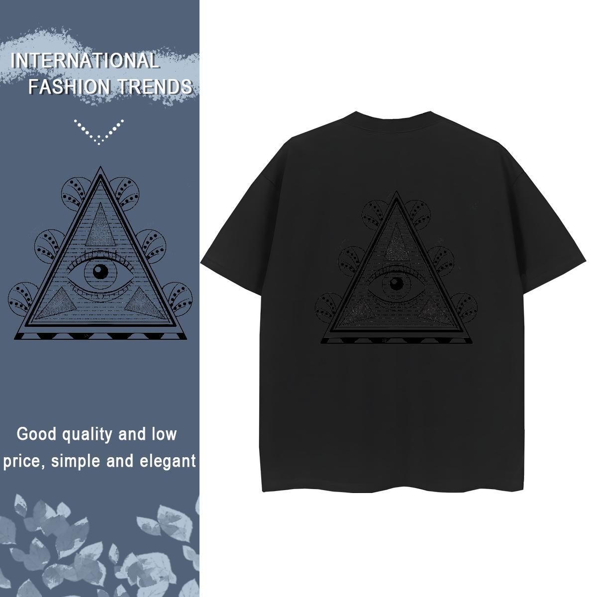 New Woman T Shirts 230g 100% Cotton Round Neck Short Sleeve Beach eye of the devil Lady T shirt Soft Anime Oversized Tees