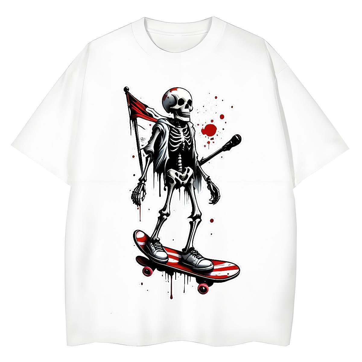 Brand T Shirt For Woman 230g 100% Cotton Breathable Sports Street Wear skull Couples T Shirts Lady Oversized L-4XL Tops Tees