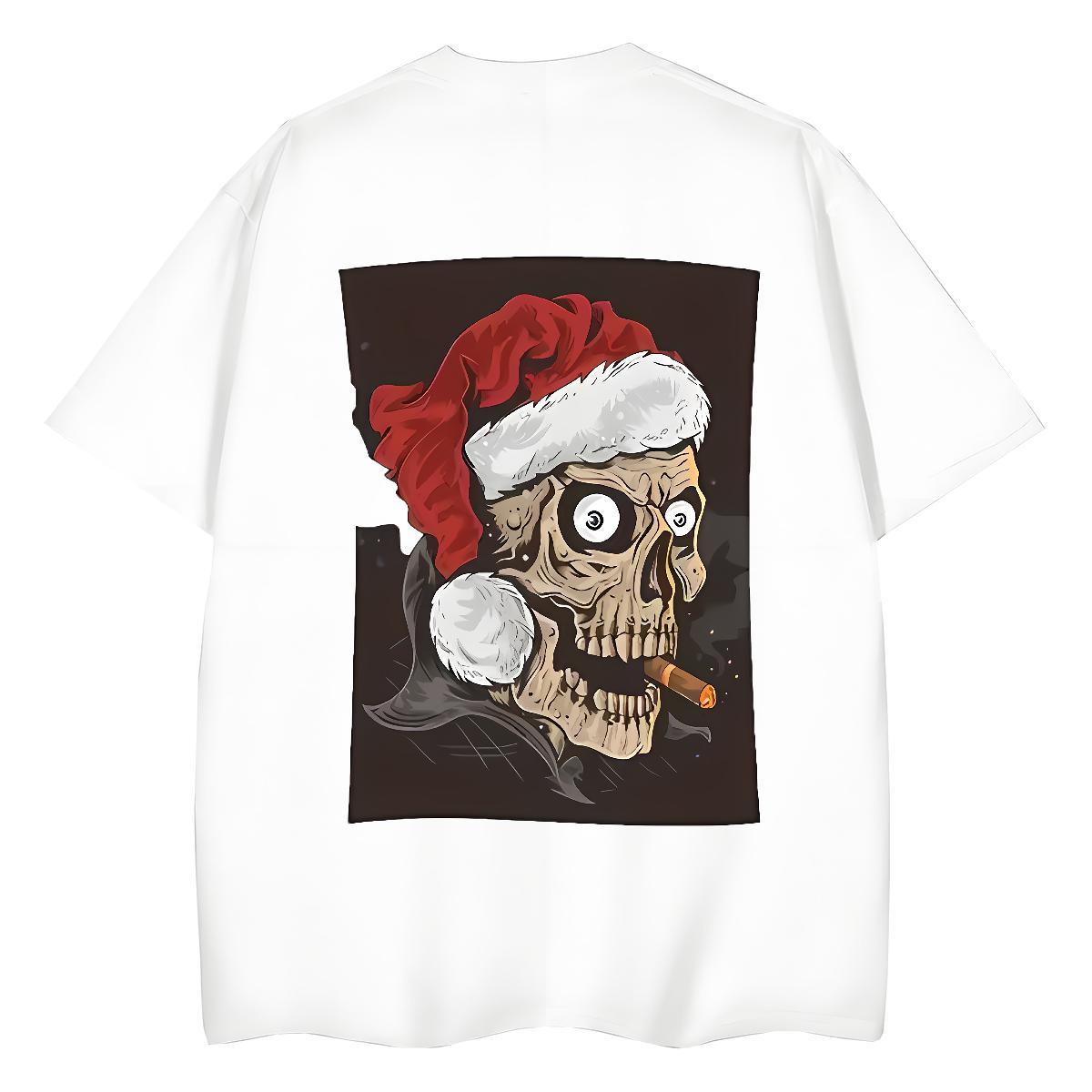 2024 Casual Woman T Shirts 100% Cotton 230g Breathable High Street Hip Hop skull Women Tshirts Brand Cartoon Print Tops Tees
